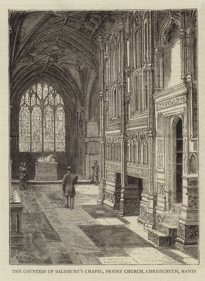 La Capilla de la Condesa de Salisbury, Iglesia Prioral, Christchurch, Hants de Charles A. Cox
